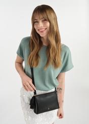Čierna kožená malá crossbody kabelka TORES-1092-99 (W25)