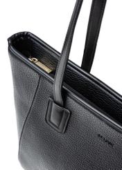 Čierna dámska nákupná taška TOREC-1162-99(W26), detailný záber produktu, pohľad na bielom pozadí.