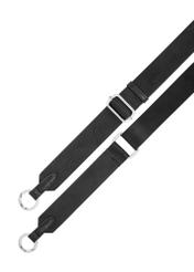 Dámska ľadvinka v tmavomodrej farbe s monogramom TOREN-0356-7E(Z26), pohľad na popruh produktu na bielom pozadí.