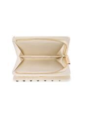 Dámska peňaženka s béžovými bodkami POREC-0362-0P(W26) - pohľad na produkt zhora, na bielom pozadí.