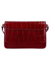 Elegantná červená dámska kabelka TOREC-1251-4C(Z26), pohľad na produkt zozadu na bielom pozadí.