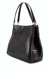 Čierna kožená dámska shopper kabelka TORES-0636D-99(Z25)