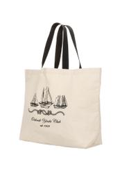 Krémová bavlnená taška s potlačou TOREN-0136-0P(W26), diagonálny pohľad na produkt na bielom pozadí.