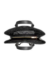 Čierna kožená nákupná taška TORES-1281-99(W26) - pohľad na produkt zhora, na bielom pozadí.