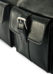 Čierna kožená dámska kabelka TORES-1136A-99(Z25) - detailný záber na bielom pozadí.