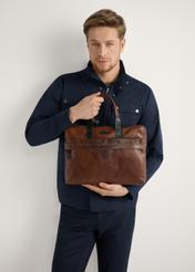 Hnedá kožená pánska taška TORMS-0488-1H(W26)