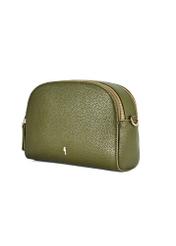Malá dámska khaki kabelka TOREC-0036 E-55(Z 25), diagonálny pohľad na produkt na bielom pozadí.