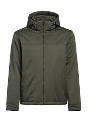 Pánska khaki bunda KURMT-0386-54(Z25) - pohľad spredu na bielom pozadí.