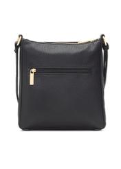 Čierna dámska koženková kabelka TOREC-1177-99(W26), pohľad zozadu na produkt na bielom pozadí.