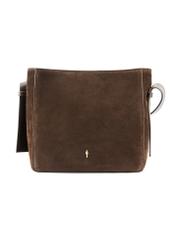 Dámska kožená kabelka hnedej farby TORES-1251-1I(W26) - pohľad spredu na produkt, na bielom pozadí.