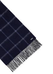 Pánska vlnená kockovaná šatka SZAMT-0087-9J(Z26), detailný záber produktu na bielom pozadí.