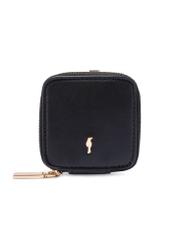 Čierna tkaná dámska kabelka TOREC-0767-9P(W26) - pohľad spredu na produkt, na bielom pozadí.