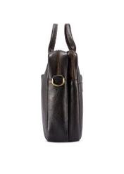 Hnedá pánska kožená taška TORMS-0504-1I(W26), bočný pohľad na produkt na bielom pozadí.