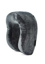 Sivý cestovný vankúš AW-014-0002-91(W25), diagonálny pohľad na produkt na bielom pozadí.-02