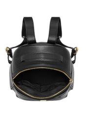 Čierny dámsky batoh z imitácie kože TOREC-0920-99(W26) - pohľad na produkt zhora, na bielom pozadí.