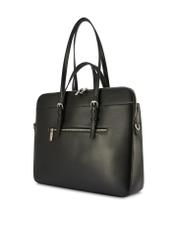 Čierna dámska taška na notebook TOREC-1108-99(Z25), diagonálny pohľad na produkt na bielom pozadí.