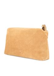 Dámska semišová kabelka béžovej farby TORES-1249-1B(W26), diagonálny pohľad na produkt na bielom pozadí.