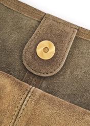 Dámska semišová nákupná taška khaki TORES-1177-57(Z25), detail produktu na bielom pozadí.