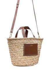Slamená dámska taška do koša TOREC-0945A-25(W25), pohľad na produkt s popruhom na bielom pozadí.