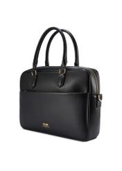 Čierna dámska taška na notebook TOREC-1209-99(W26) - diagonálny pohľad na produkt, na bielom pozadí.
