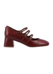 Dámske kožené lodičky v koňakovej farbe BUTYD-1350-1F(Z26), bočný pohľad na produkt na bielom podklade.