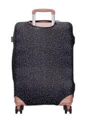 Stredne veľký obal na kufor s bodkami AW-013-0007-9P-M(W26), pohľad na produkt zo zadnej strany kufra.