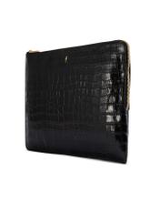 Čierna kožená dámska aktovka TORES-0853F-9G(W26) - diagonálny pohľad na produkt, na bielom pozadí.