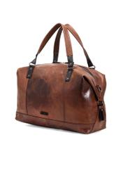 Veľká pánska kožená taška hnedej farby TORMS-0103-1H(W26), diagonálny pohľad na produkt na bielom pozadí.