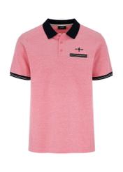 Pánske polo tričko lososovej farby POLMT-0068-43(W24)-05
