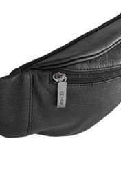 Pánska čierna kožená ľadvinka TORMS-0440B-99(Z25), detail produktu na bielom pozadí.