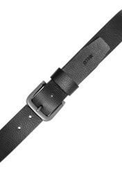 Čierny kožený dámsky opasok PASDS-0312A-99(Z25), pohľad na produkt s prackou na bielom pozadí.