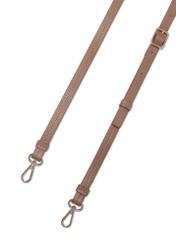 Kožená krémová kabelka cez rameno TORES-1275-0B(W26), pohľad na popruh produktu na bielom pozadí.