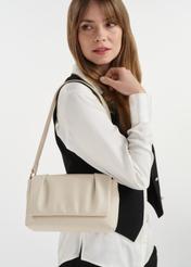 Krémová dámska crossbody kabelka s vymeniteľným popruhom TOREC-1030-12(W25)