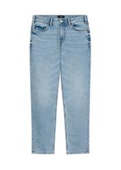 Pánske modré rifle JEAMT-0021-7B(W26) - pohľad spredu na produkt, na bielom pozadí.