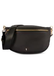 Čierna veľká dámska kabelka TOREN-0345-99(W26) - pohľad na produkt spredu, na bielom pozadí.