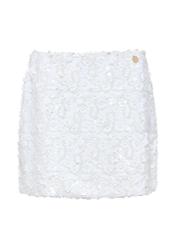 Biela flitrová krátka sukňa SPCDT-0109-12(W25)-05