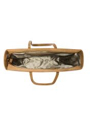 Dámska nákupná taška béžovej farby TORES-1248-1B(W26), pohľad na produkt zhora na bielom pozadí.