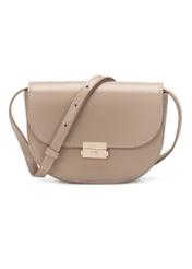 Dámska polkruhová taška cez rameno TOREC-1127-1D(W26), pohľad spredu na bielom pozadí.