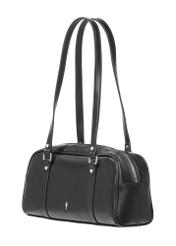 Čierna taška cez rameno TOREC-1233-9G(W26), diagonálny pohľad na produkt na bielom pozadí.