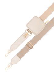 Krémová tkaná dámska kabelka TOREC-0767-0P(W26), pohľad zhora na produkt na svetlom pozadí.