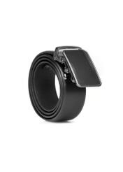 Čierny pánsky kožený opasok PASMS-0276-99(W26), diagonálny pohľad na produkt na bielom pozadí.