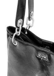 Čierna veľká dámska kabelka TOREC-0998-9F(W26), detailný záber produktu na bielom pozadí.