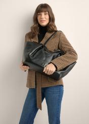 Čierna kabelka s mašľami typu shopper TOREC-1378-99(Z26)
