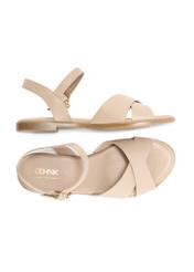 Dámske kožené sandále v béžovej farbe BUTYD-1259-1B(W26)