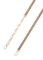 Malá béžová dámska kabelka TOREC-1178-1P(W26), pohľad na produkt s popruhom na bielom pozadí.