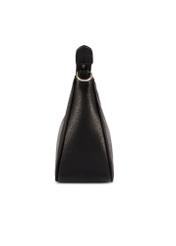 Malá čierna dámska kabelka TOREC-1134-99(W26), bočný pohľad na produkt na bielom pozadí.