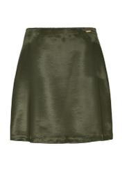 Khaki saténová minisukňa SPCDT-0104-55(W25)-04