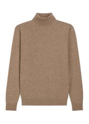 Pánsky vlnený rolák v kamelovej farbe SWEMT-0198-1D(Z26)