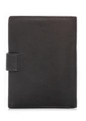 Pánska hnedá kožená peňaženka PORMS-0686-1I(W26), pohľad zozadu na produkt na bielom pozadí.