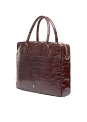 Kožená elegantná dámska kabelka TORES-1128E-89(Z25) v krokodílej farbe, diagonálny pohľad na produkt na bielom pozadí.